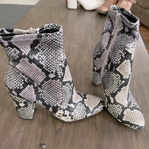 Snake skin booties